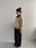 Ttet Stripe Wool V-Neck Knit