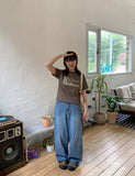 Teruki summer washed wide denim pants