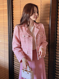 Ronda Mix Collar Pearl Tweed Jacket