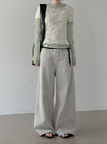 Modic Cut-out Wide Flow Cotton Pants