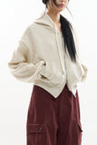 Soft set crop hoodie zip-up