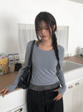 Baol Halter Frill Sleeveless Long Sleeve T-Shirt Set