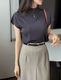 Softy plain short-sleeved knit