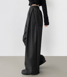 Balloon Two-Way Raw Side Folding Pin Tuck Banding Mega Denim Pants