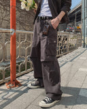 Merrick Herringbone Cargo Wide Pants