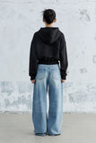 (W) WASHED DENIM PANTS