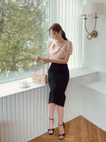 Byen Twist Scarf Short Sleeve Blouse