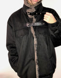 [Fur Lining] Klan Suede Buckle Fur Trimmed Jacket