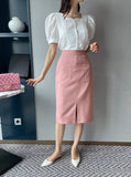 Roble Heart Neck Puff Blouse