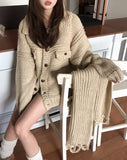 [wool20%] Ellie Bokashi handmade knit cardigan