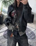 Edion Crop Leather Jacket