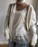 Peron Layered Knit Bolero Cardigan Sleeveless Set