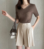 Verena V-neck Ribbed Knit