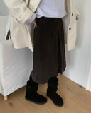 Tundro pintuck wool midi skirt