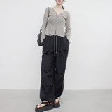 Miffne String Pintuck Line Pants
