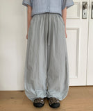 Rebom Lace Nylon Banding Wide Pants