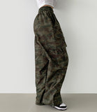 Dancer Like Camo Two-Way Military Jogger Wide Pants