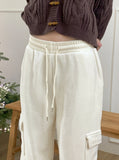 Morian cargo corduroy banding long wide pants