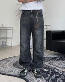 Henon Dart Cat Brush Denim Pants