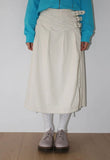 CORDUROY BUCKLE WRAP SKIRT