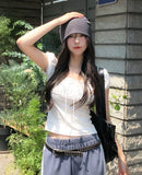 Yui Lace Shirred Puff Short Sleeve
