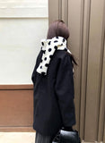 Elvan Dot Color Matching Fleece Fluffy Muffler