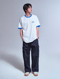 Small Drawing Smile Ringer Short Sleeve Tee