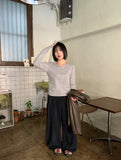 Tenenki Cotton Basic Round Long Sleeve Tee