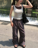 Coco Stitch Button Parachute Pants