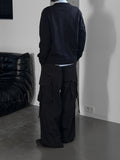 Pin Cotton Wide Cargo Pants