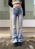 Roble Back Pocket Bootcut Washing Denim Pants