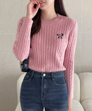 Zeno Ribbon Embroidery Cable Knit