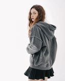 Dust pigment hood zip-up