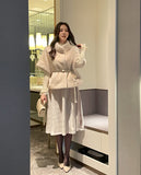 Meryl Eco Fur Mink Short Sleeve Cape Jacket (Belt Set)