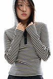 Henry stripe hoodie long sleeve