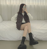 High-Neck Matte Padding Vest