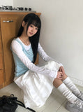 [MADE] Colin Diagonal Button Sleeveless See-Through Layered T-Shirt