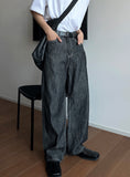 Linen denim wide