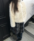 Lour High Neck Vintage Fur Jacket