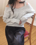 Olber loose fit string off shoulder knit