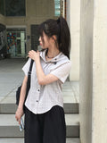 Ajin Check Summer Hood String Shirt