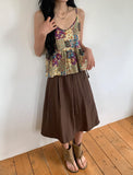 Mio Vintage Patchwork Bustier Sleeveless Blouse