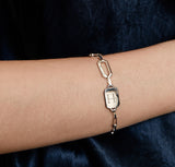 Name silver tag chain bracelet