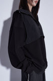 nylon crop hoodie