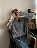 Cinnamon Cable V-neck knit