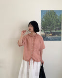 [BAONHAUS] Ryugeto Summer Check Short Sleeve Hood Shirt