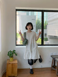 Lutet Layered Shirring Dot Mini One Piece