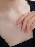 Essence Silver (W) Moissanite Sunflower Necklace