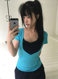 Minko Deep V-Neck Short Sleeve T-Shirt