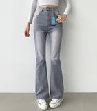 Omyo Hidden Banding Span Semi Bootcut Denim Pants Regular